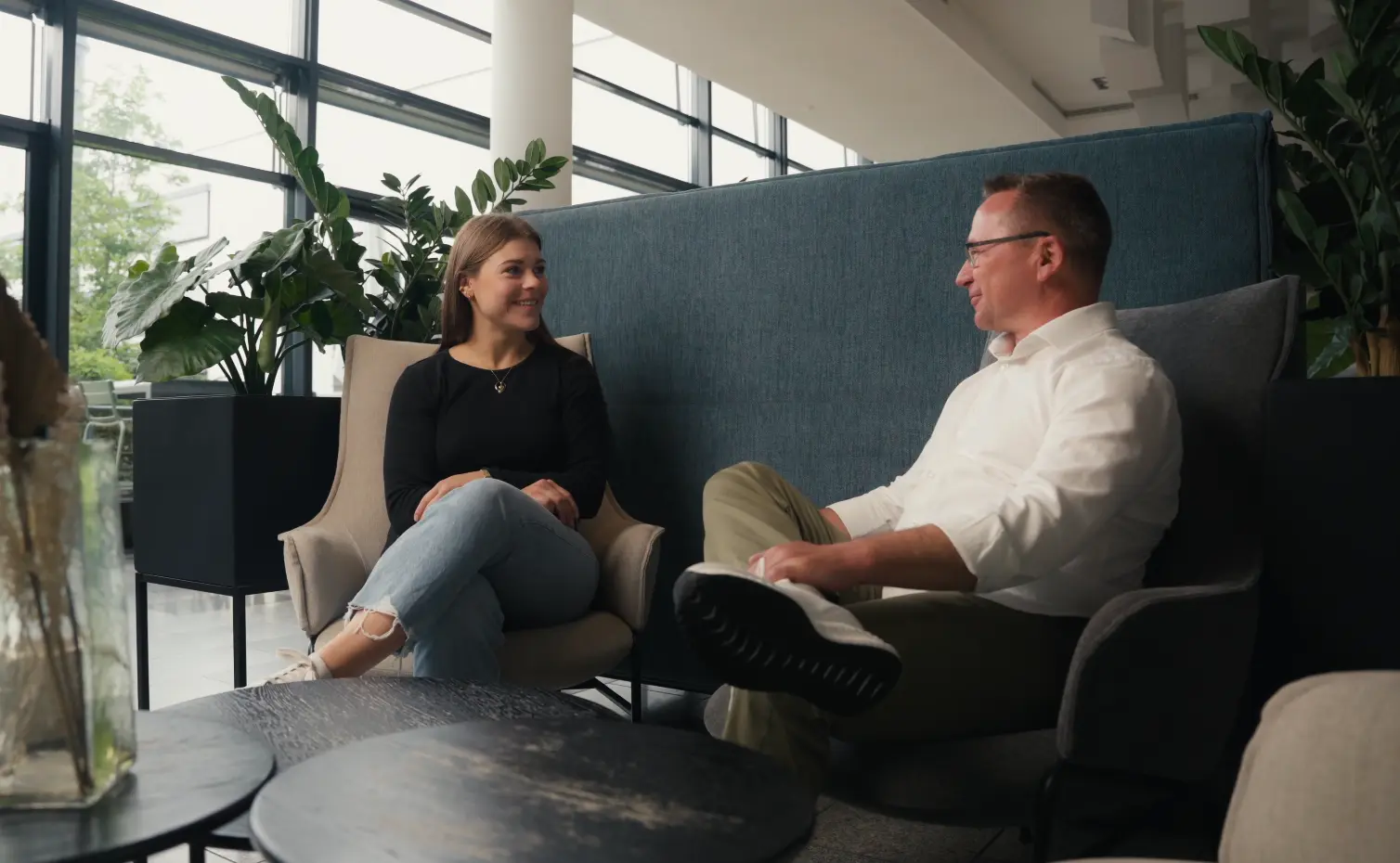 Interview zwischen zwei Personen